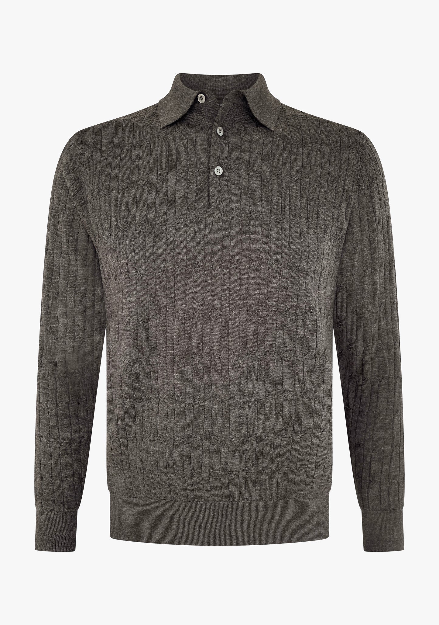 Max cable polo shirt brown
