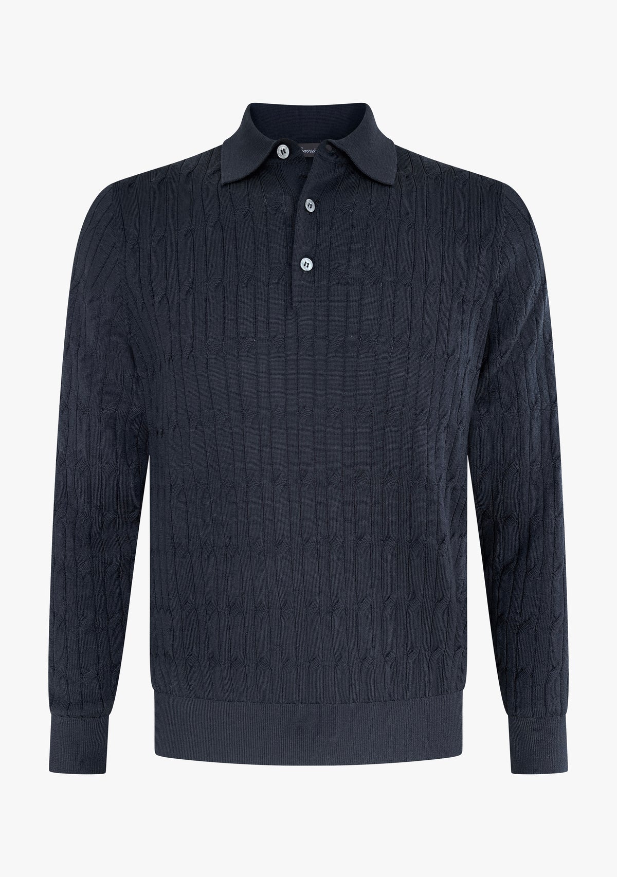 Max cable polo shirt navy