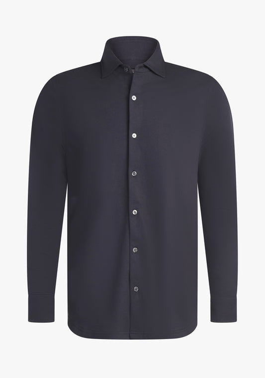 Felix Cotton Pique Shirt Navy