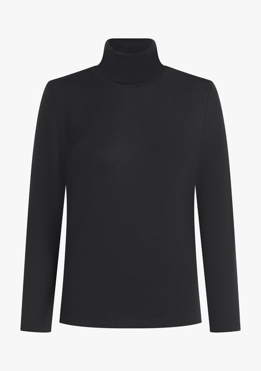 Nola wool jersey rollneck black