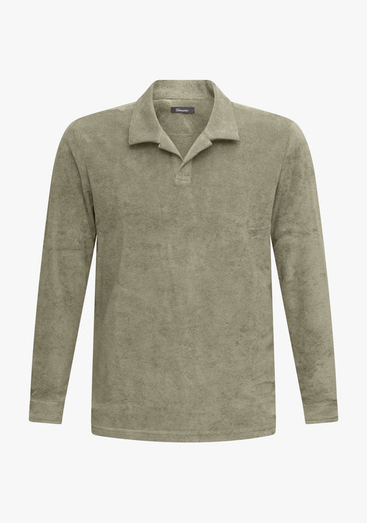 Riviera Terry Polo Long Sleeve Olive green
