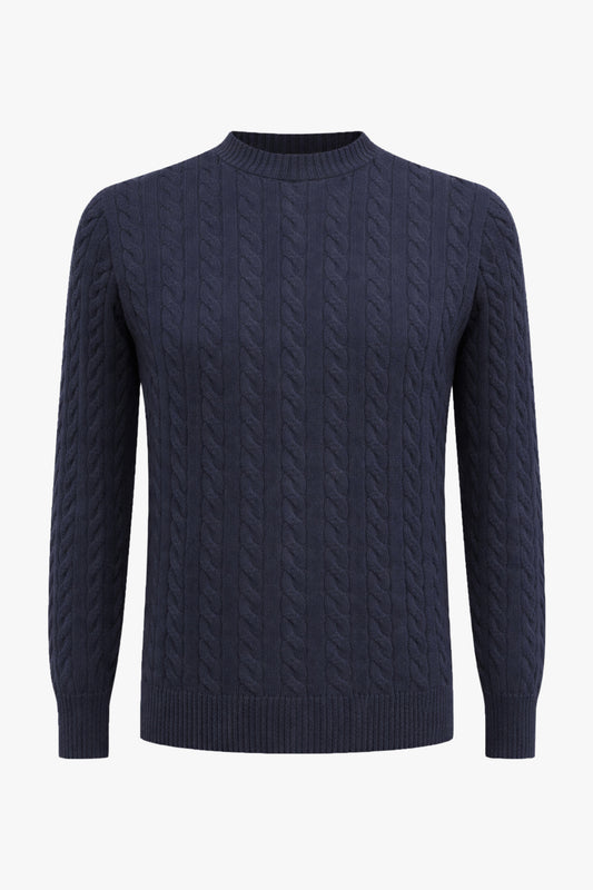 Oscar kabel strikket genser Navy