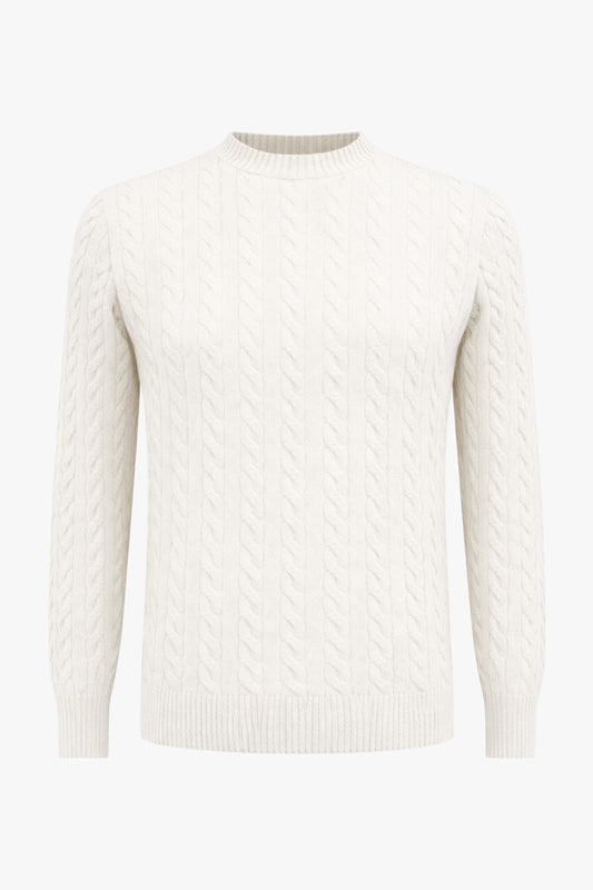 Oscar kabel strikket genser Off-white