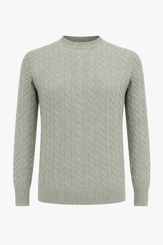 Oscar kabel strikket genser Sage green
