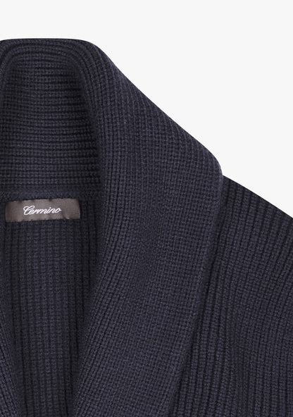 Oscar Lapel Cardigan Navy