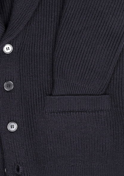 Oscar Lapel Cardigan Navy