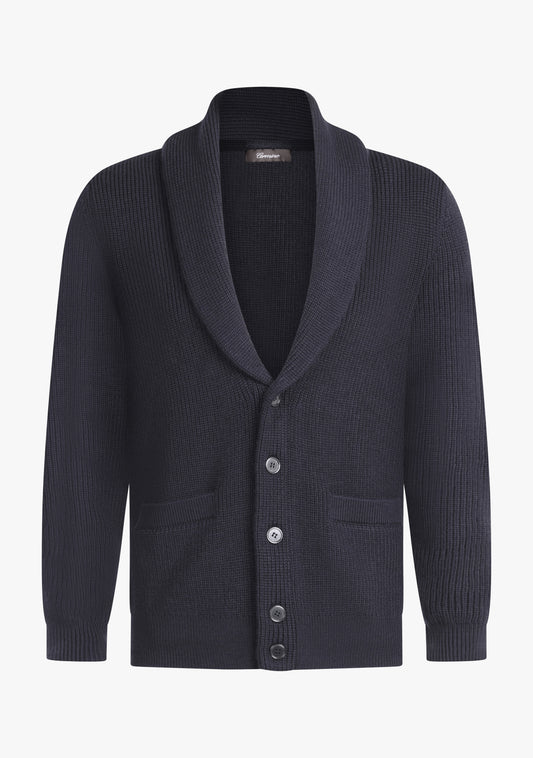 Oscar Lapel Cardigan Navy