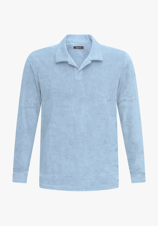 Riviera Terry Polo Long Sleeve sky blue