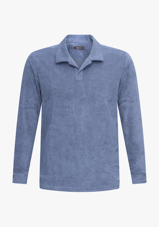 Riviera Terry Polo Long Sleeve Smokey blue