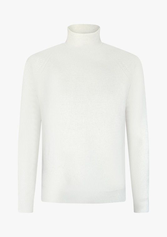 St.Moritz rib roll-neck off white