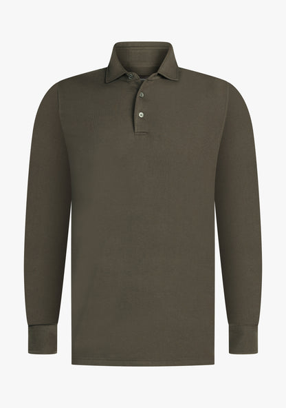 Theo Wool jersey polo Olive