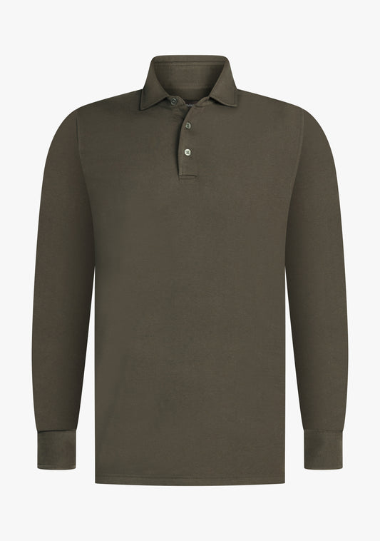 Theo Wool jersey polo Olive