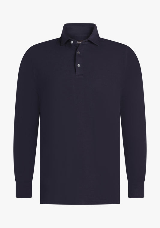 Theo Wool jersey polo Navy