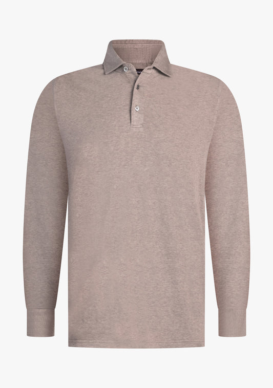Theo Wool jersey polo Taupe