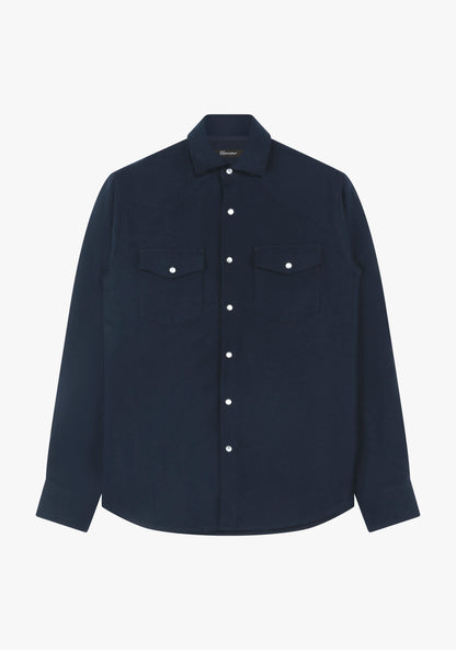 Western flannel shirt navy