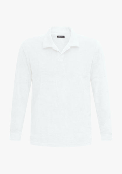 Riviera Terry Polo Long Sleeve White