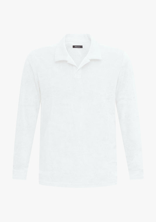 Riviera Terry Polo Long Sleeve White