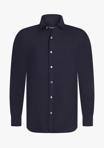 Wool jersey shirt Navy