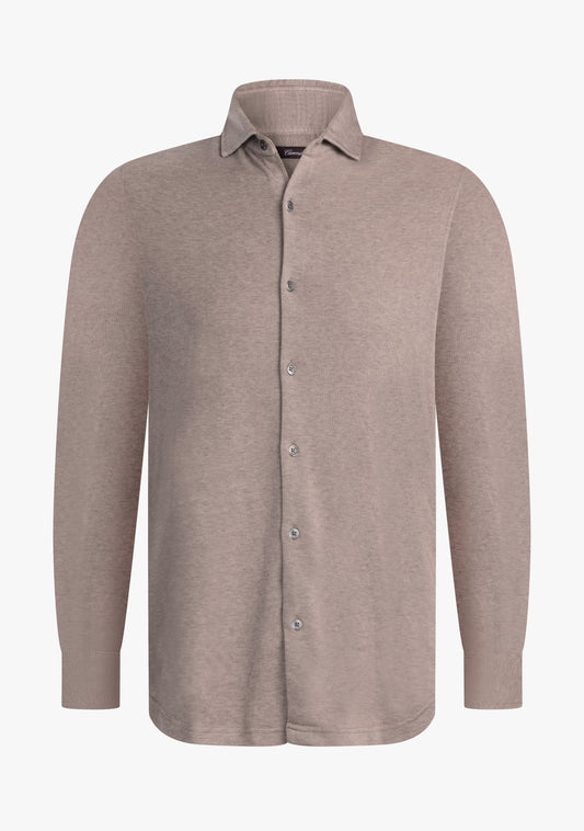 Wool jersey shirt Taupe