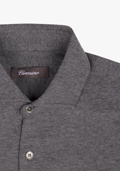 Felix Cotton Pique Shirt Grey