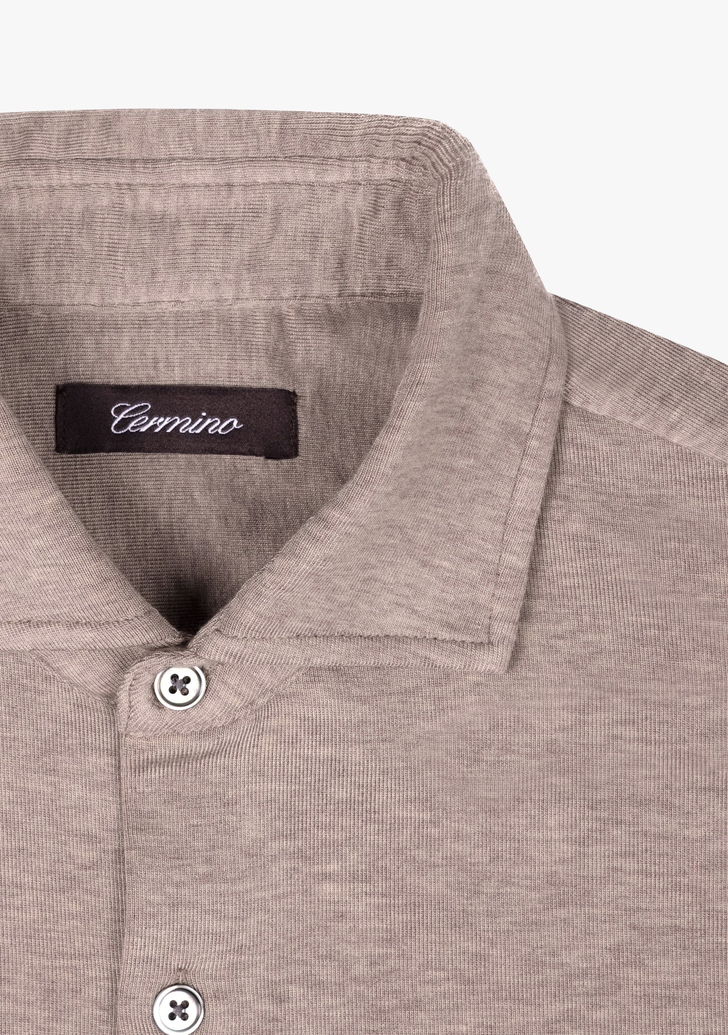 Wool jersey shirt Taupe