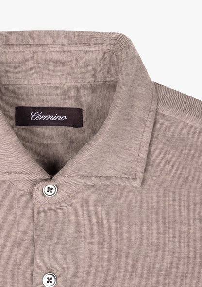 Wool jersey shirt Taupe