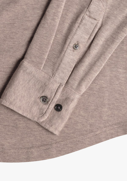 Wool jersey shirt Taupe