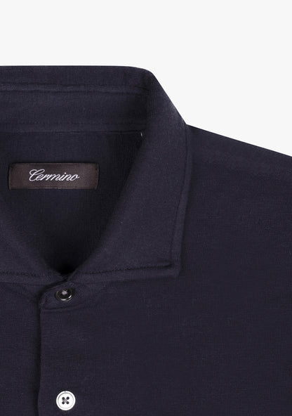 Wool jersey shirt Navy